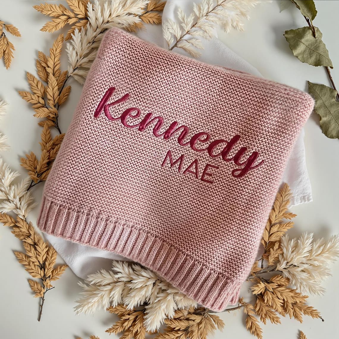 Personalized Baby Name Embroidered Blanket
