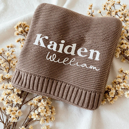 Personalized Baby Name Embroidered Blanket