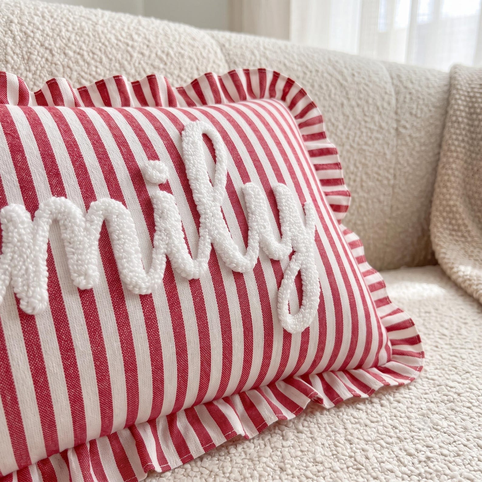 Custom Baby Name Embroidered Pillow