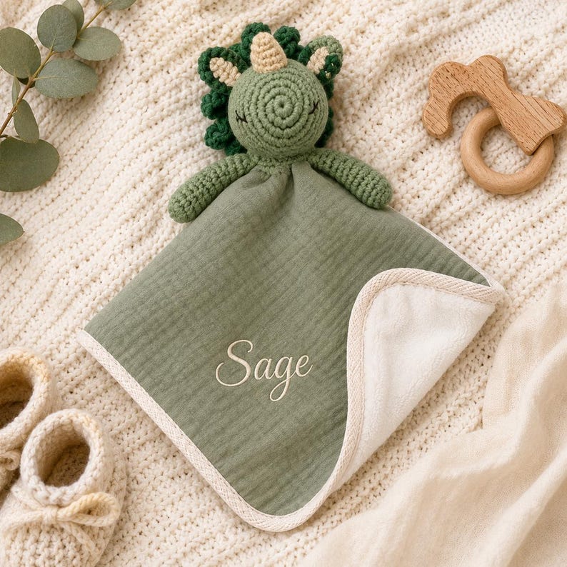Personalized Dinosaur Lovey Blanket